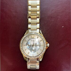 Fossil Women's Gold-Tone Crystal Watch